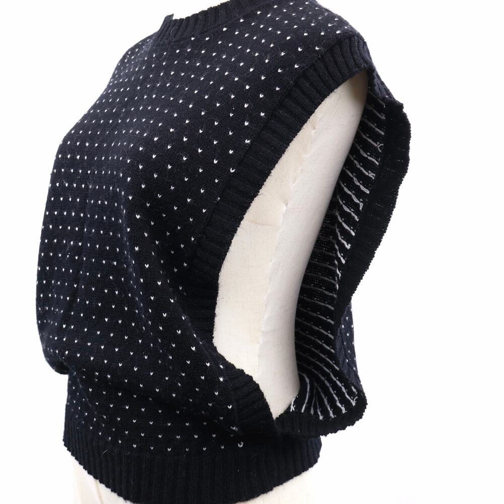 Vintage JCPenney JR-HI Sweater Vest Youth M 10-12 Black White Heart Knit 70s 80s - Picture 3 of 8